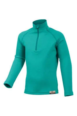 Lasting SOLY 6565 zelená dětská merino mikina Velikost: 110