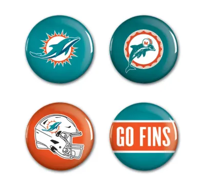 Sada placek Miami Dolphins NFL Button 4 Pack