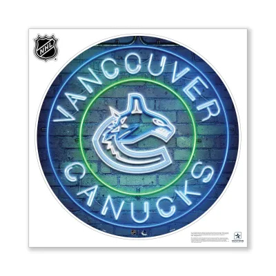 Nálepka na zeď Vancouver Canucks NHL 28X28 sitionable Neon