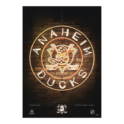 Plakát Anaheim Ducks NHL Neon 12" x 16"