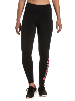 Meatfly dámské legíny Arabel Pink Logo | Černá | Velikost XL