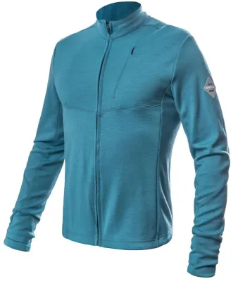 SENSOR MERINO UPPER pánská mikina celozip mint blue Velikost: XL 8592837092225