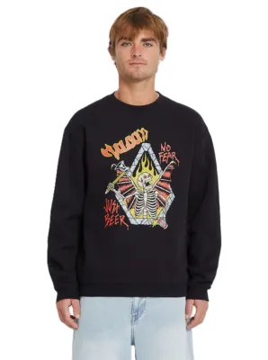Volcom pánská mikina Noder Crew Black | Černá | Velikost L
