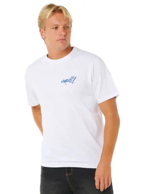Rip curl pánské tričko Inner Visions Hack White | Bílá | Velikost M | 100% bavlna