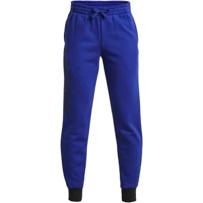 Under Armour RIVAL FLEECE SCRIPT JGRS Chlapecké tepláky, modrá, velikost M