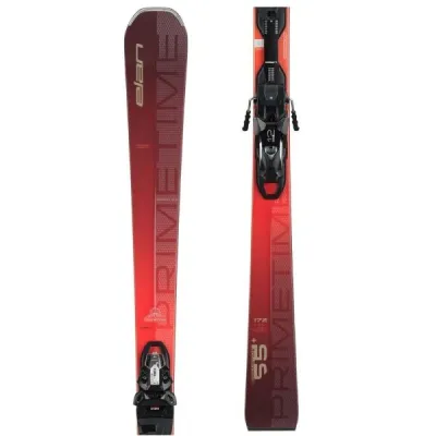 Elan PRIMETIME 55+ FUSION X + EMX 12 GW Sjezdové lyže, červená, velikost 165