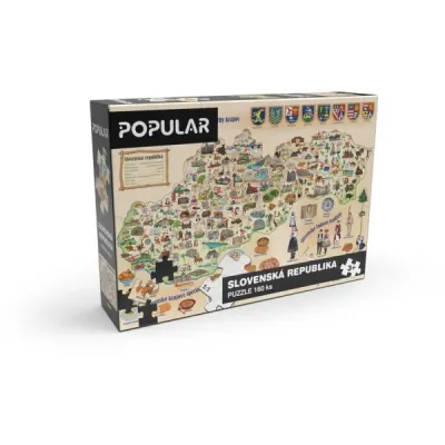 POPULAR MAPA SLOVENSKA 160 KS Puzzle, mix, velikost UNI