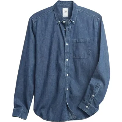 GAP FA21 DENIM Pánská košile, tmavě modrá, velikost S
