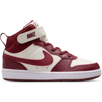 Nike COURT BOROUGH MID 2 Dětské kotníkové tenisky, vínová, velikost 28