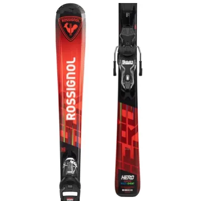 Rossignol HERO JR 130-150 XPRESS JR + XPRESS 7 GW Juniorské sjezdové lyže, červená, velikost 140