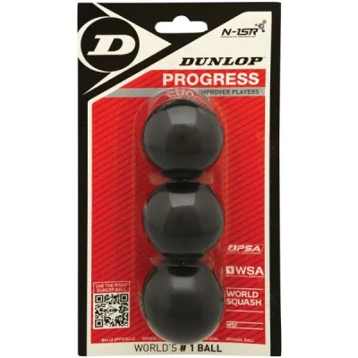 Dunlop PROGRESS 3BBL Míček na squash, černá, velikost UNI