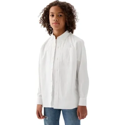 GAP LS POPLIN Chlapecká košile, bílá, velikost S