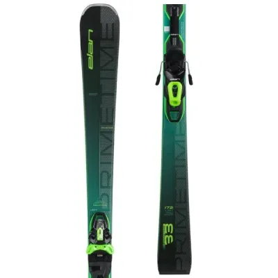 Elan PRIMETIME 33 FUSION X + EM 11 GW Sjezdové lyže, tmavě zelená, velikost 158