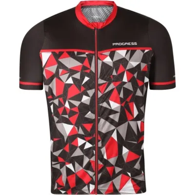 PROGRESS REPRESENT Pánský cyklistický dres, černá, velikost M