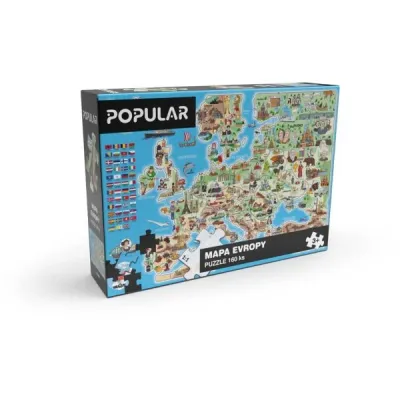 POPULAR MAPA EVROPY 160 KS - CZ Puzzle, mix, velikost UNI