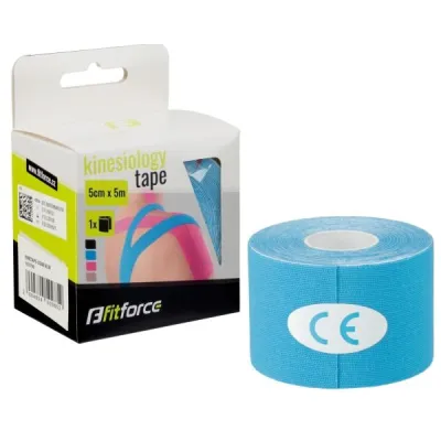 Fitforce KINETAPE Kinesiologický tejp, světle modrá, velikost UNI