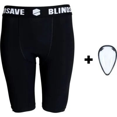BLINDSAVE COMPRESSION SHORTS + CUP Kraťasy se suspenzorem, černá, velikost XXL