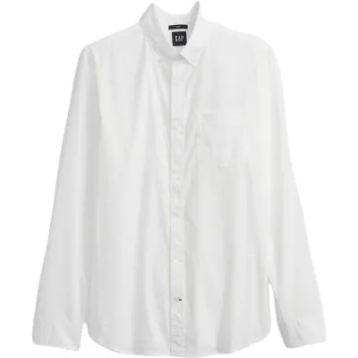 GAP POPLIN Pánská košile, bílá, velikost L