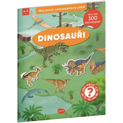 ELLA & MAX DINOSAUŘI Můj první samolepkový sešit, mix, velikost UNI