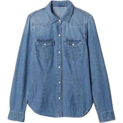 GAP V-DENIM WESTERN Dámská košile, modrá, velikost XXS