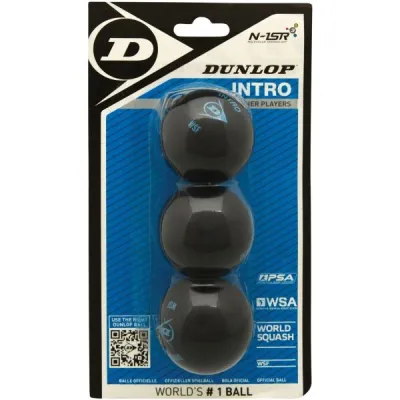 Dunlop INTRO 3BBL Míček na squash, černá, velikost UNI