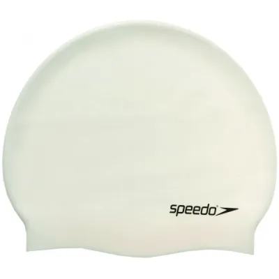 Speedo PLAIN FLAT CAP Plavecká čepice, bílá, velikost UNI