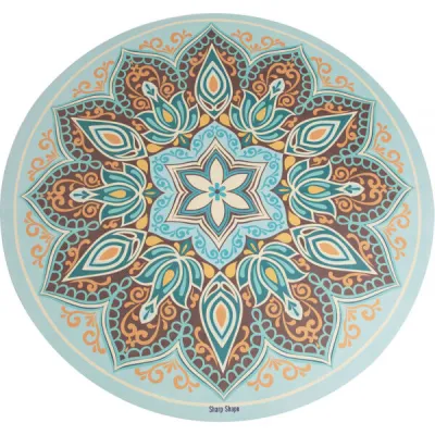 SHARP SHAPE ROUND YOGA MAT MANDALA Jogamatka, světle zelená, velikost UNI