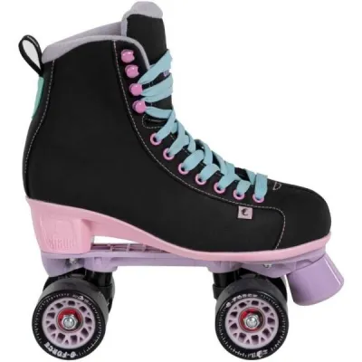 Powerslide CHAYA QUAD MELROSE BLACK PINK Retro kolečkové brusle, černá, velikost 36