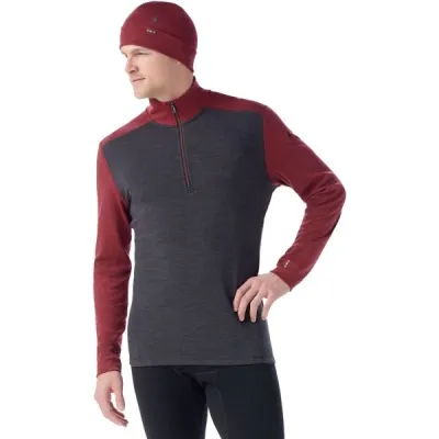 Smartwool CLASSIC THERMAL MERINO BL 1/4 ZIP Pánské termo triko, tmavě šedá, velikost M