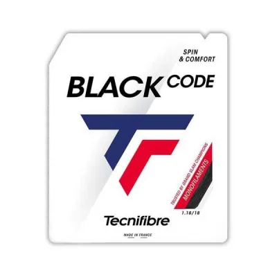 TECNIFIBRE BLACK CODE 1.18 MM Tenisový výplet, černá, velikost UNI