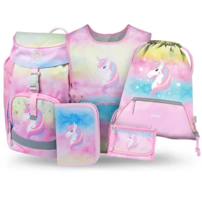 BAAGL 5 SET AIRY RAINBOW UNICORN Školní set, růžová, velikost UNI