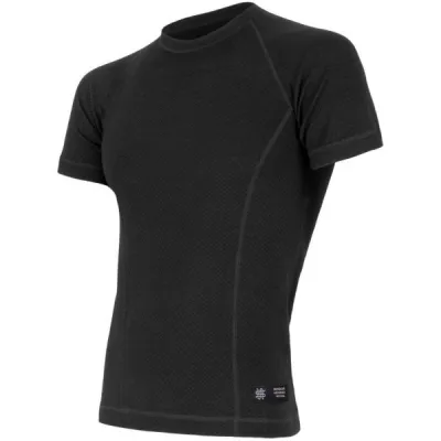 Sensor MERINO DOUBLE FACE Pánské funkční triko, černá, velikost S