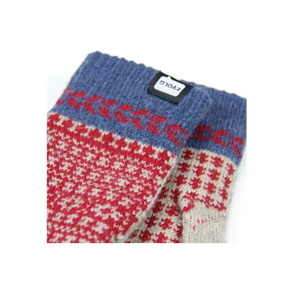 Rukavice EVOLG Fleur Beige x Indigo x Red