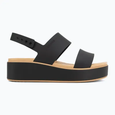 Dámské boty crocs brooklyn matte wrap low wedge černá/béžová 36-37