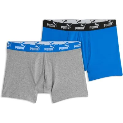 Puma ELEMENTS MEN BASIC BOXERS 2P Pánské boxerky, šedá, velikost S