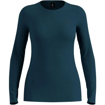 Odlo MERINO FUNDAMENTALS BL TOP CREW NECK L/S Dámské funkční triko, tmavě modrá, velikost S