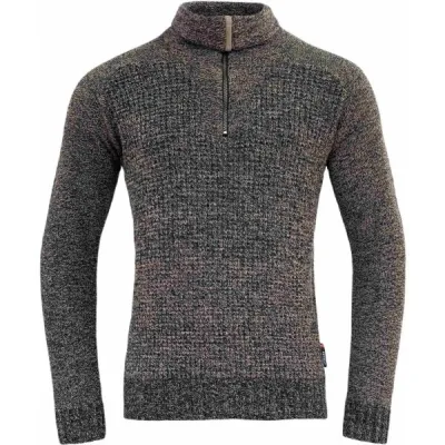Devold BISPEN WOOL ZIP NECK Pánský vlněný svetr, tmavě šedá, velikost M