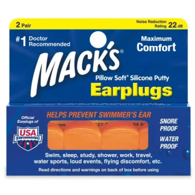 MACK'S SNORE MUFFLERS Silikonové špunty do uší, oranžová, velikost UNI