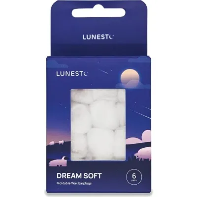 LUNESTO DREAM SOFT WAX 6 PAIRS Voskové špunty, bílá, velikost UNI