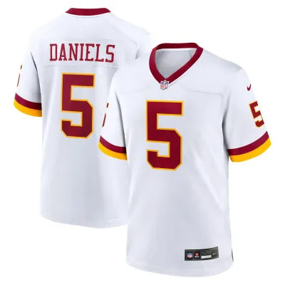Pánský dres Washington Commanders NFL Jayden Daniels #5 Game - Bílá Velikost: S