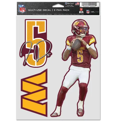 Samolepka Washington Commanders NFL Jayden Daniels #5 Player Set (3 ks)