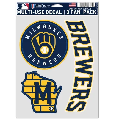 Samolepka Milwaukee Brewers MLB Multi-Use Set (3 ks)