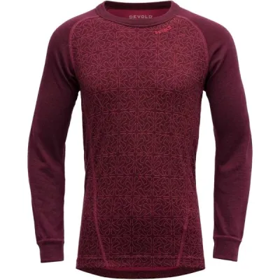 Devold DUO ACTIVE MERINO SHIRT JR Dětské termo triko, vínová, velikost 14Y