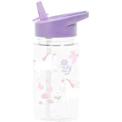 A LITTLE LOVELY COMP UNICORNS AND RAINBOW Dětská láhev na pití, transparentní, velikost 450 ML