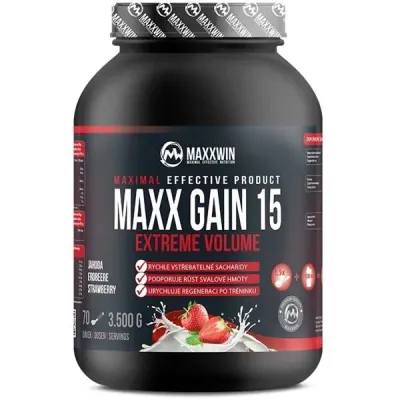 MAXXWIN MAXX GAIN 15 JAHODA 3.5 KG Gainer, , velikost 3.5 KG