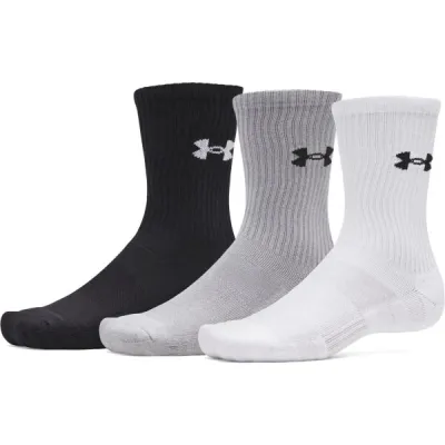 Under Armour PERFORMANCE COTTON 3P CRW Sportovní ponožky, černá, velikost M