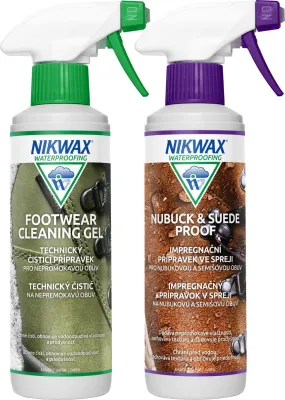 NIKWAX čisticí a impregnační sada Footwear Cleaning Gel a Nubuck/Suede Proof (300 + 300 ml)