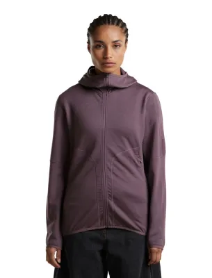 Dámská merino mikina ICEBREAKER Wmns Merino 560 Realfleece Elemental II LS Zip Hood, Grey Plum velikost: XS