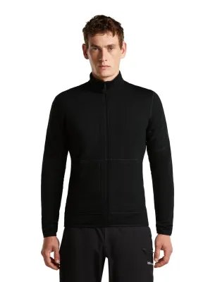 Pánská merino mikina ICEBREAKER Mens Merino 400 RealFleece Descender LS Zip, Black velikost: M