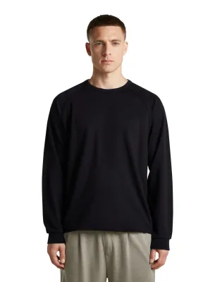 Unisex merino mikina ICEBREAKER Unisex Terry LS Crewe, Black velikost: M